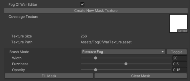 Fog of War Editor with paint and erase tools