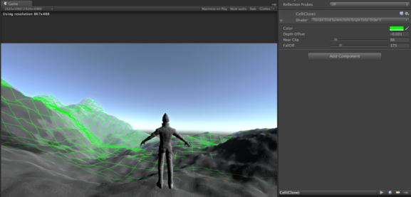 Cells appearance with near clip fade