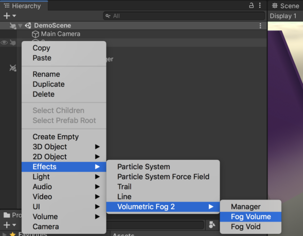 Creating a Volumetric Fog volume