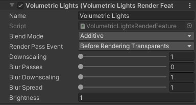 Render Feature settings